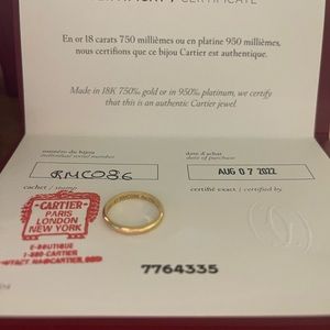Cartier 1895 size 47 WEDDING BAND
1895 wedding band, width 2.5 mm, yellow gold